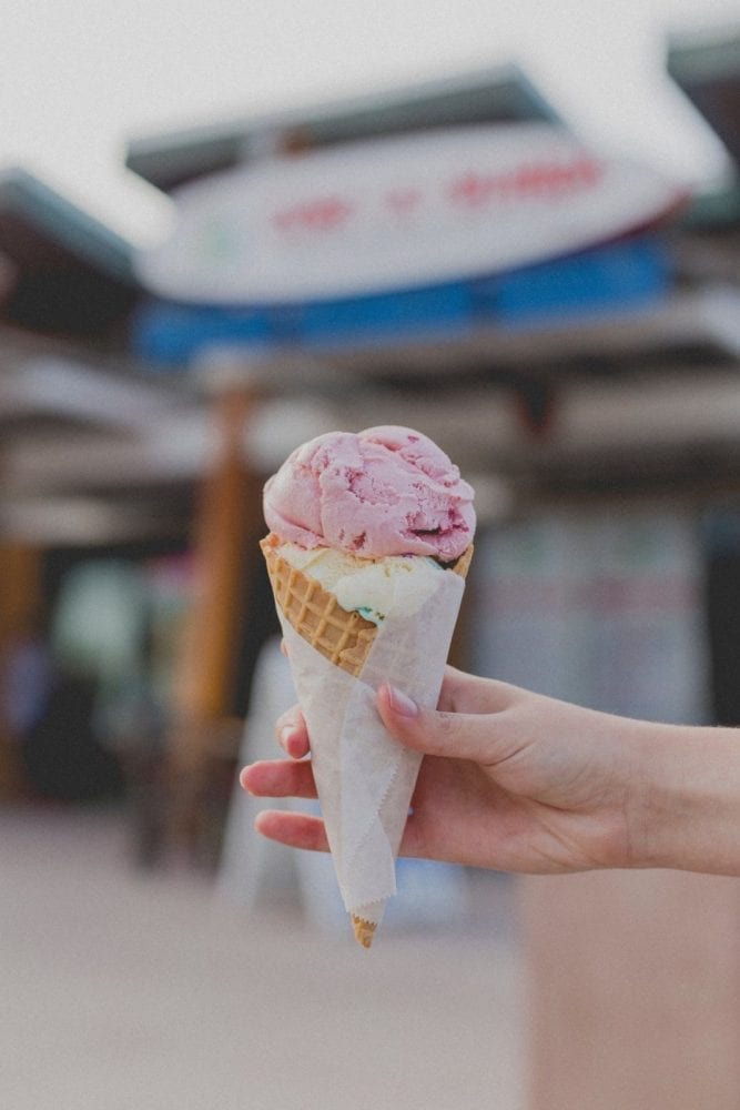 A yummy ice cream wafer cone