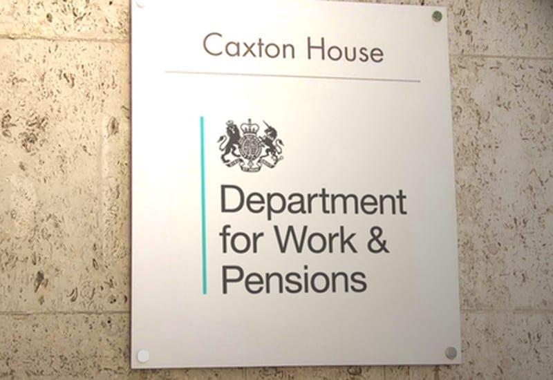 Building signage : "Caxton House - Department for Work & Pensions"