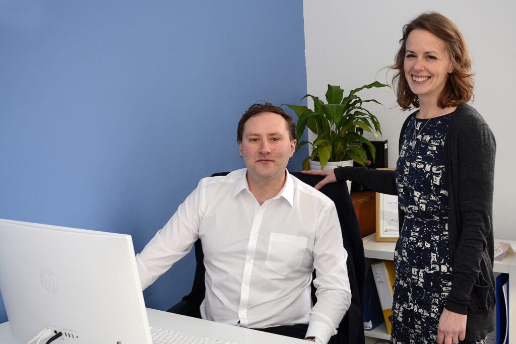 Two team members working in the Real Employment Law Advice offices