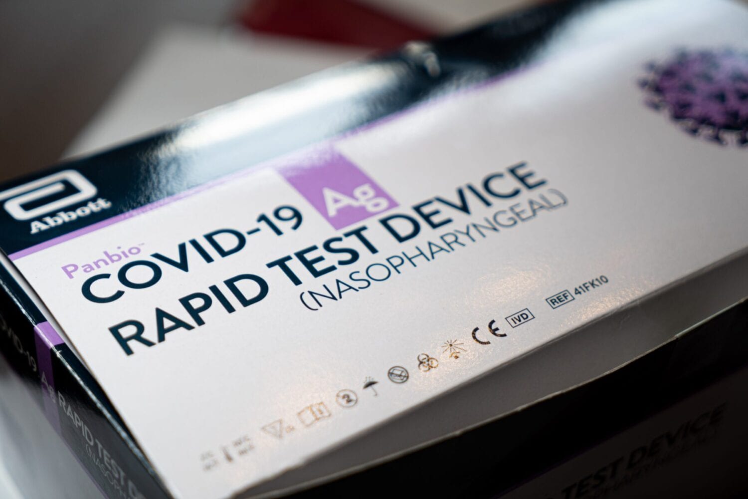 Medicine packet with covid 19 rapid test device printed on it