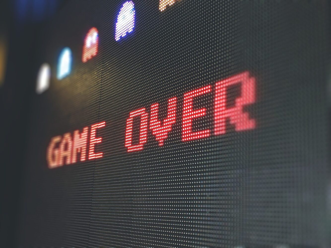 A screen showing the words "Game over"