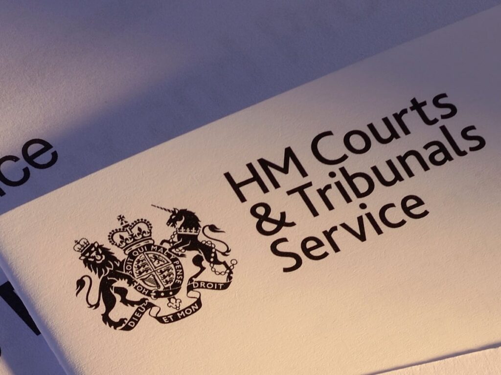 Headed paper from a "HM Courts & Tribunal Service" document